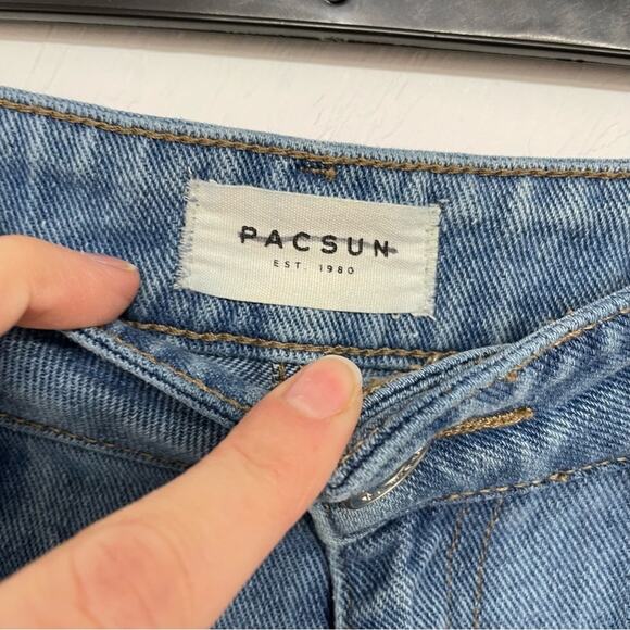 Pacsun Medium Wash Distressed Girlfriend High Rise Jeans Womens 26 Blue Denim - Picture 7 of 12